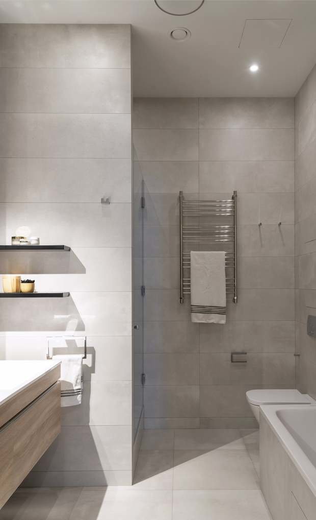 Фотография: Ванная в стиле Скандинавский, Гостиная, Спальня, Квартира, Проект недели, Коричневый, ПРЕМИЯ INMYROOM – фото на INMYROOM