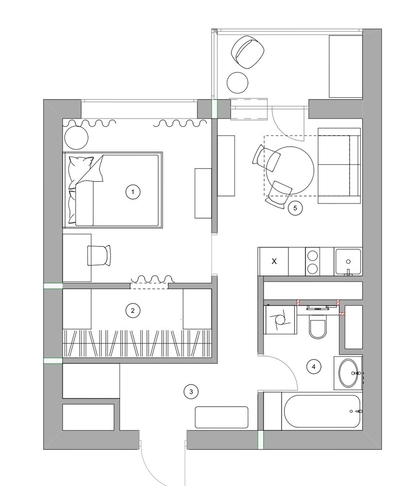 Фотография: Планировки в стиле , Современный, Малогабаритная квартира, Квартира, Проект недели, Красногорск, Монолитный дом, 1 комната, до 40 метров, Дэйси Аушева – фото на INMYROOM Фотография: Планировки в стиле , Современный, Малогабаритная квартира, Квартира, Проект недели, Красногорск, Монолитный дом, 1 комната, до 40 метров, Дэйси Аушева – фото на INMYROOM