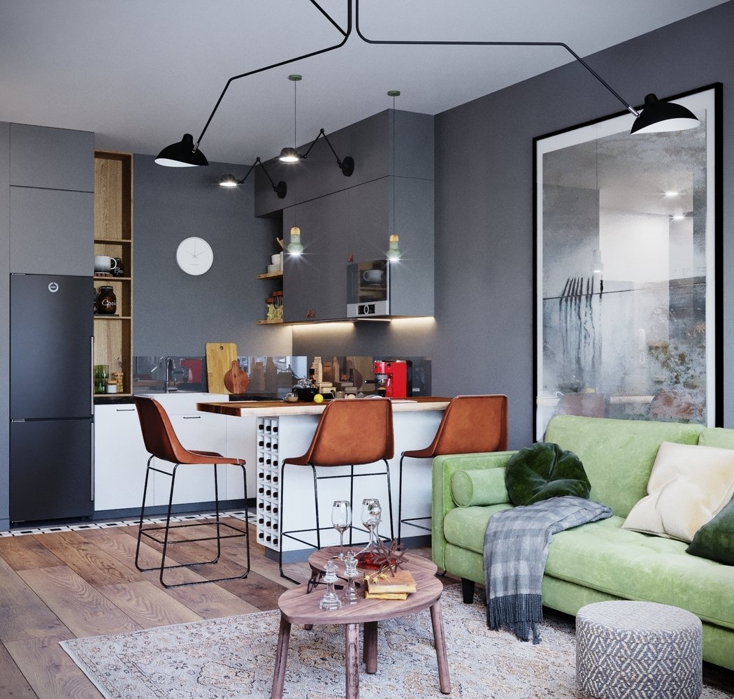 Фотография: Кухня и столовая в стиле Современный, Лофт, Скандинавский, Квартира, Студия, Проект дня, Красногорск, 40-60 метров, Монолитно-кирпичный, Студия 20:18, ЖК «Спасский мост» – фото на INMYROOM Фотография: Кухня и столовая в стиле Современный, Лофт, Скандинавский, Квартира, Студия, Проект дня, Красногорск, 40-60 метров, Монолитно-кирпичный, Студия 20:18, ЖК «Спасский мост» – фото на INMYROOM