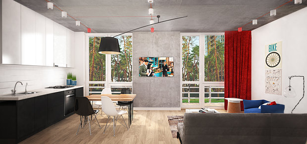 Фото из портфолио Маленькая квартира в стиле Лофт – фотографии дизайна интерьеров на INMYROOM