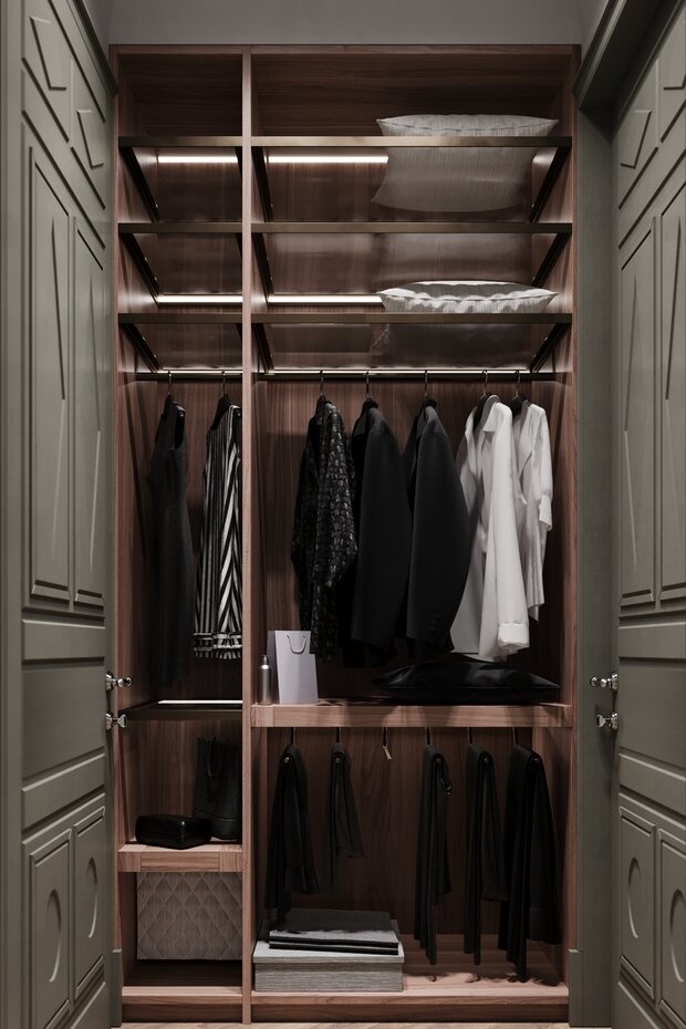 Фотография: Гардеробная в стиле Современный, Эклектика, Квартира, Проект недели, Москва, 4 и больше, Более 90 метров – фото на INMYROOM
