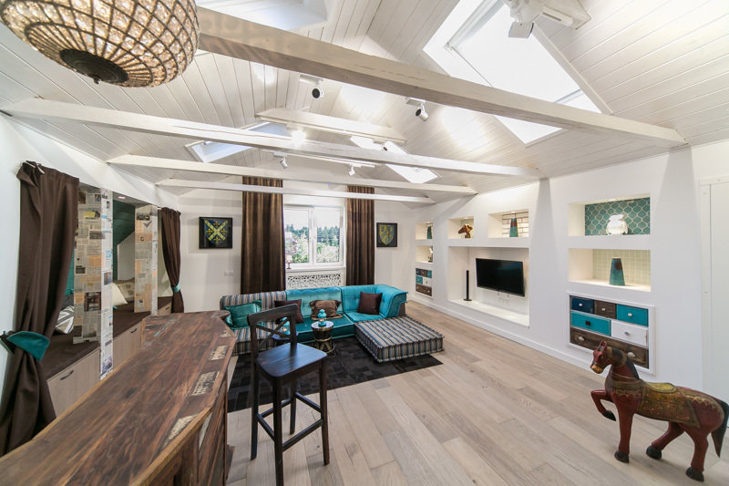 Фотография: Гостиная в стиле Прованс и Кантри, Скандинавский, Современный, Интерьер комнат, Дача, Дачный ответ, Мансарда – фото на INMYROOM Фотография: Гостиная в стиле Прованс и Кантри, Скандинавский, Современный, Интерьер комнат, Дача, Дачный ответ, Мансарда – фото на INMYROOM