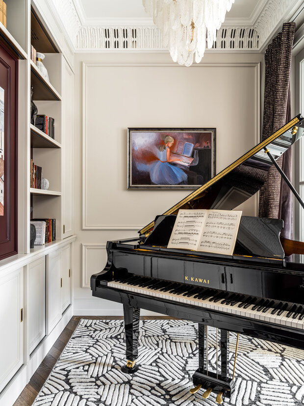 Фотография: Кабинет в стиле Классический, Современный, Эклектика, Квартира, Проект дня, Москва, Кирпичный дом, 4 и больше, Более 90 метров, Елена Маркина, Эксклюзивные проекты – фото на INMYROOM