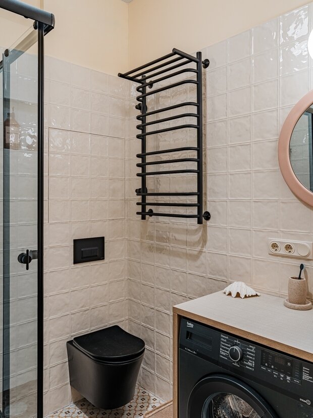 Фотография: Ванная в стиле Скандинавский, Современный, Винтажный, Квартира, Проект недели, Москва, 2 комнаты, 40-60 метров, Евгения Стефанович – фото на INMYROOM