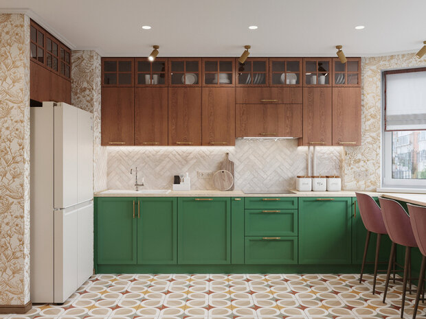 Фотография: Кухня и столовая в стиле Классический, Современный, Эклектика, Проект недели, Москва, 4 и больше, Более 90 метров, Ольга Долидзе – фото на INMYROOM