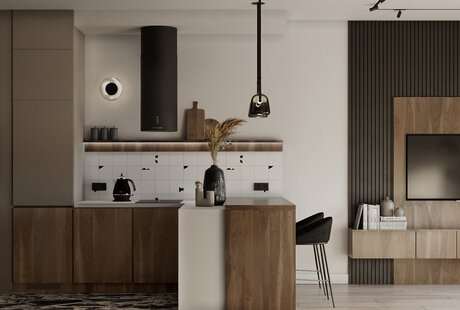 ЖК Shome, стильная небольшая квартира для молодой пары, 38 кв.м.