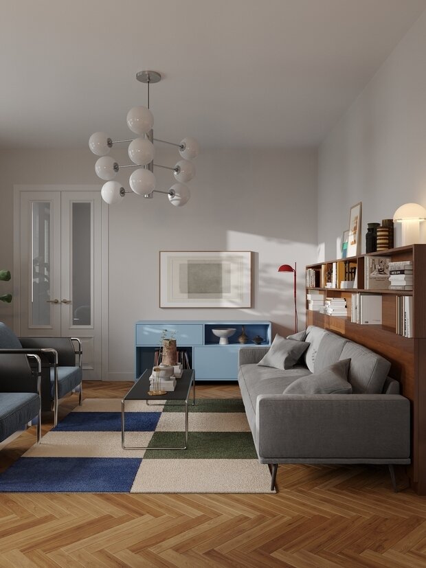 Фотография:  в стиле Скандинавский, Современный, Эклектика, Квартира, Проект недели, Москва, 4 и больше, Более 90 метров, DSGN HUB, Винтажный – фото на INMYROOM