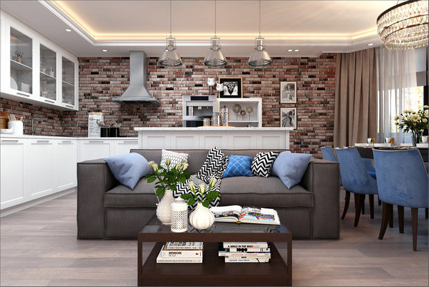 Фото из портфолио Семейная гостиная-столовая – фотографии дизайна интерьеров на INMYROOM