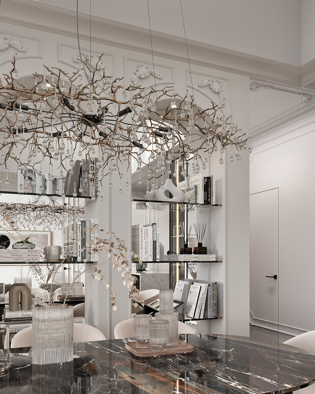 Фото из портфолио Дизайн интерьера квартиры в ЖК «Alpen (Альпен)» в стиле современная классика – фотографии дизайна интерьеров на INMYROOM