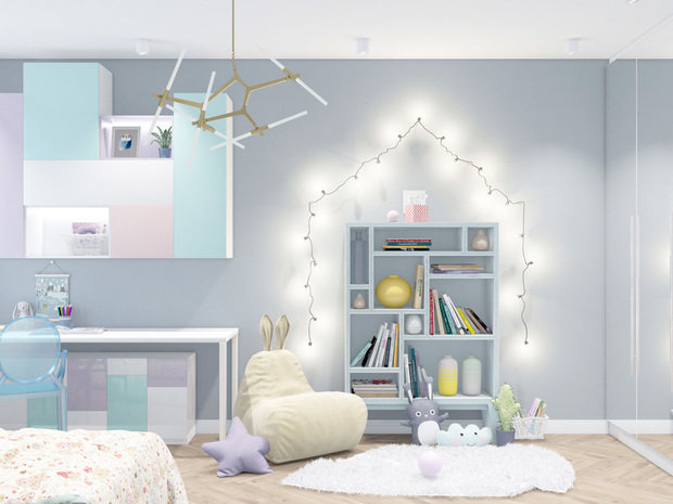 Фото из портфолио Дизайн детской комнаты двухкомнатной квартиры 60,3 кв.м. – фотографии дизайна интерьеров на INMYROOM