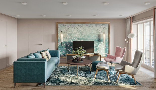 Фото из портфолио Сад Живерни | 4-х комнатная квартира – фотографии дизайна интерьеров на INMYROOM