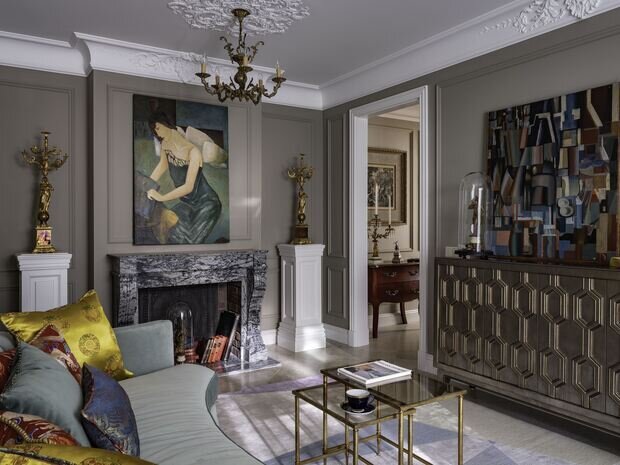 Фотография: Гостиная в стиле Классический, Современный, Эклектика, Малогабаритная квартира, Квартира, Проект дня, Москва, Хрущевка, Кирпичный дом, 2 комнаты, до 40 метров, Винтажный, эклектика с элементами классики и современного, Дмитрий Якубов – фото на INMYROOM
