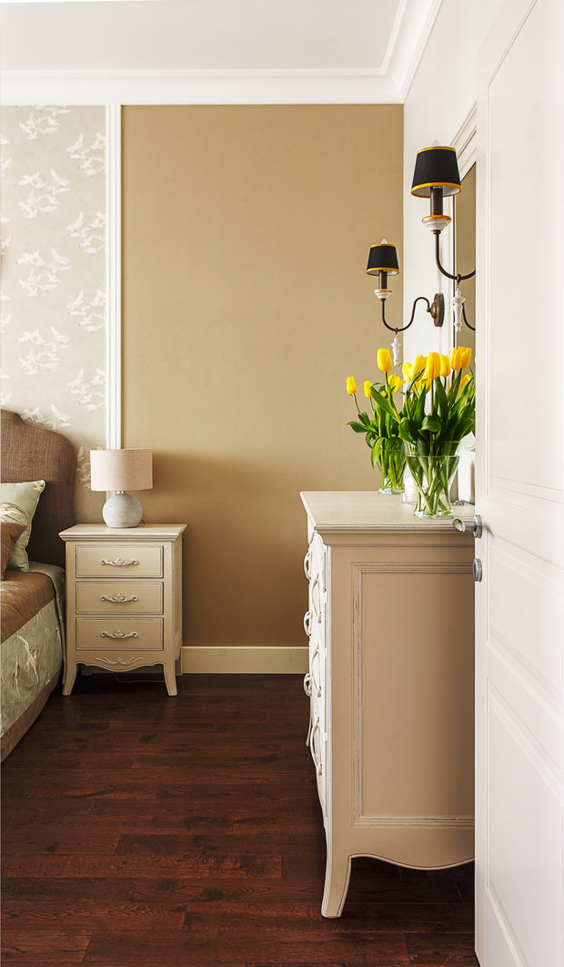 Фотография: Спальня в стиле Прованс и Кантри, Современный, Квартира, Проект недели, Москва, Марина Саркисян, Сергей Красюк, новостройка, 4 и больше, Более 90 метров – фото на INMYROOM