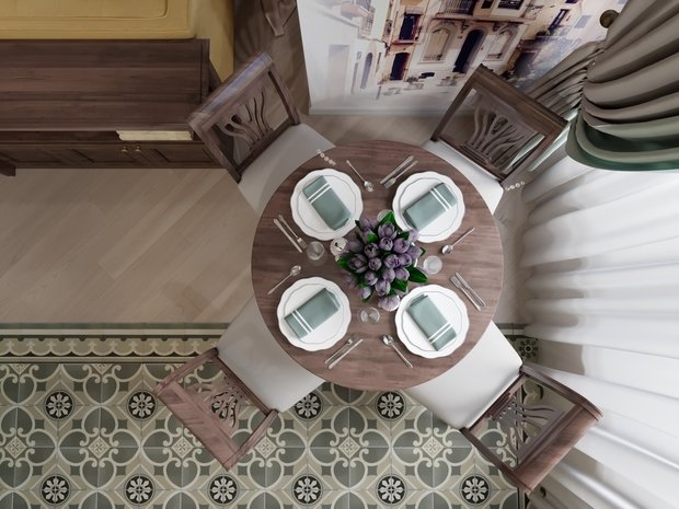 Фотография: Кухня и столовая в стиле Прованс и Кантри, Классический, Современный, Квартира, Проект недели, Санкт-Петербург, Татьяна Воронцова, 2 комнаты, 40-60 метров, Монолитно-кирпичный, ЖК «Английская миля» – фото на INMYROOM