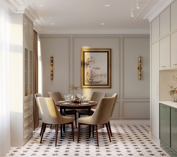 Фотография: Кухня и столовая в стиле Современный, Минимализм, Классический, Квартира, Проект недели, Санкт-Петербург, Кирпичный дом, 4 и больше, 60-90 метров, Студия дизайна Максимаджи – фото на INMYROOM