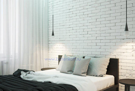 Москва. Дизайн проект спальни в стиле лофт в Красногорске