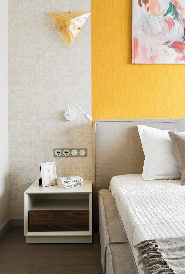 Фотография: Спальня в стиле Современный, Квартира, Проект недели, Санкт-Петербург, Монолитный дом, 3 комнаты, Более 90 метров, Ольга Дианова, Лилия Темербулатова, D&T architects – фото на INMYROOM