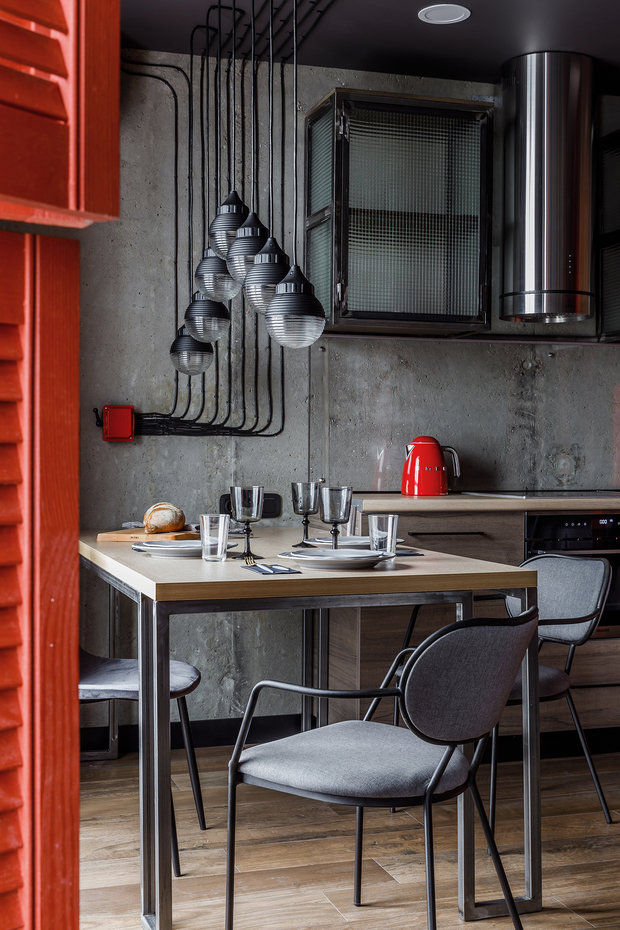 Фотография: Кухня и столовая в стиле Лофт, Современный, Квартира, Студия, Проект недели, Краснодар, Монолитный дом, до 40 метров, 40-60 метров, Андрей Попов – фото на INMYROOM