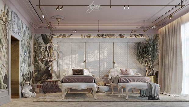Фото из портфолио project in St. Petersburg. Children's room with dressing room and bathroom in colonial style – фотографии дизайна интерьеров на INMYROOM