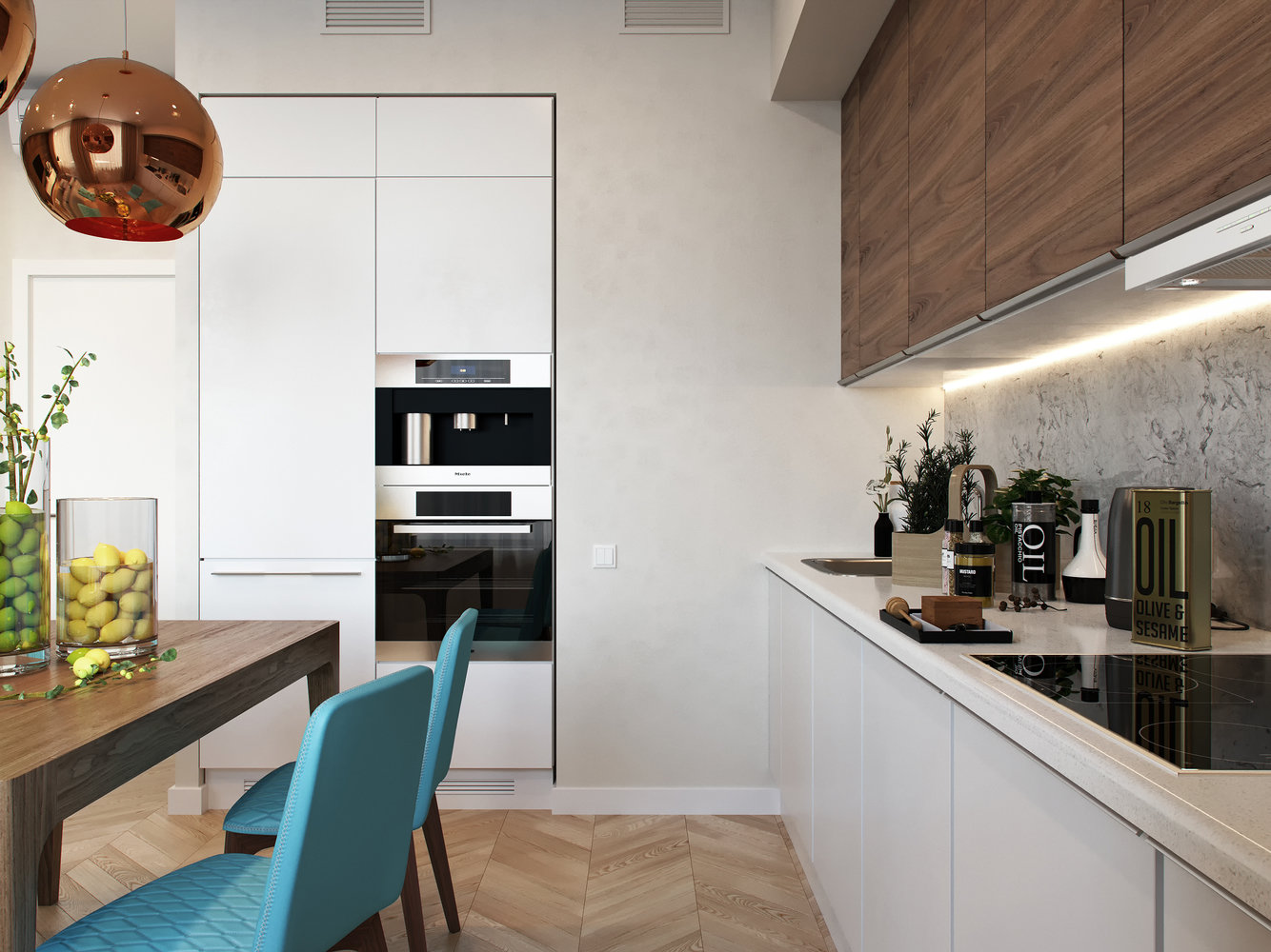 Фотография: Кухня и столовая в стиле Современный, Квартира, Проект недели, Москва, Светлана Старцева, 3 комнаты, Более 90 метров – фото на INMYROOM Фотография: Кухня и столовая в стиле Современный, Квартира, Проект недели, Москва, Светлана Старцева, 3 комнаты, Более 90 метров – фото на INMYROOM