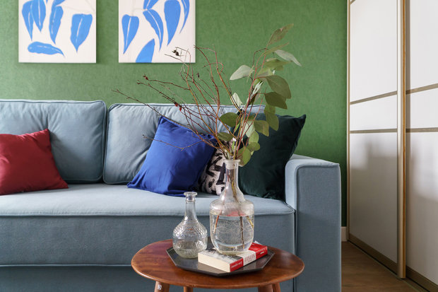 Фотография: Гостиная в стиле Современный, Малогабаритная квартира, Квартира, Проект недели, Санкт-Петербург, 1 комната, до 40 метров, Александра Сакмарова – фото на INMYROOM