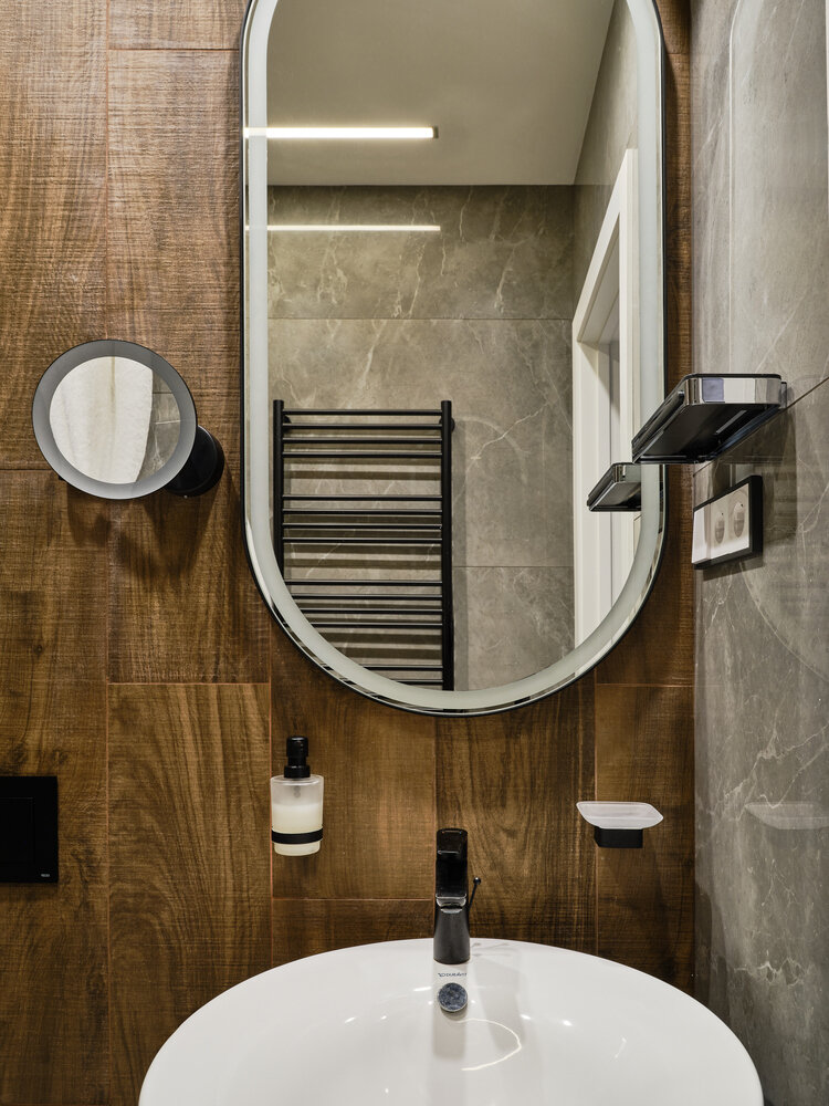 Фотография: Ванная в стиле Современный, Квартира, Проект недели, Москва, 4 и больше, Более 90 метров, Н-Куб, Николай Николаев – фото на INMYROOM Фотография: Ванная в стиле Современный, Квартира, Проект недели, Москва, 4 и больше, Более 90 метров, Н-Куб, Николай Николаев – фото на INMYROOM