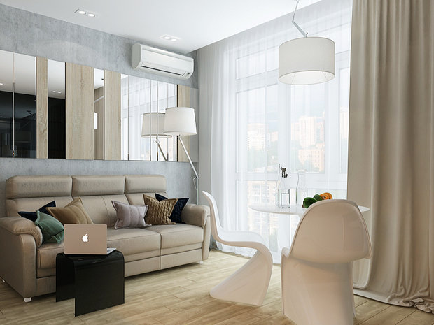 Фото из портфолио Бетон и глянец. Квартира для двоих – фотографии дизайна интерьеров на INMYROOM