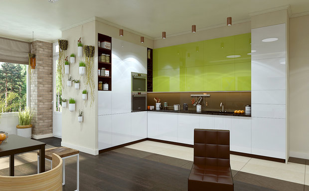 Фотография: Кухня и столовая в стиле Современный, Эклектика, Квартира, Проект недели, ИКЕА, двушка, Benjamin Moore, Московская область, Little Greenе, Татьяна Безверхая, мебель из ИКЕА – фото на INMYROOM