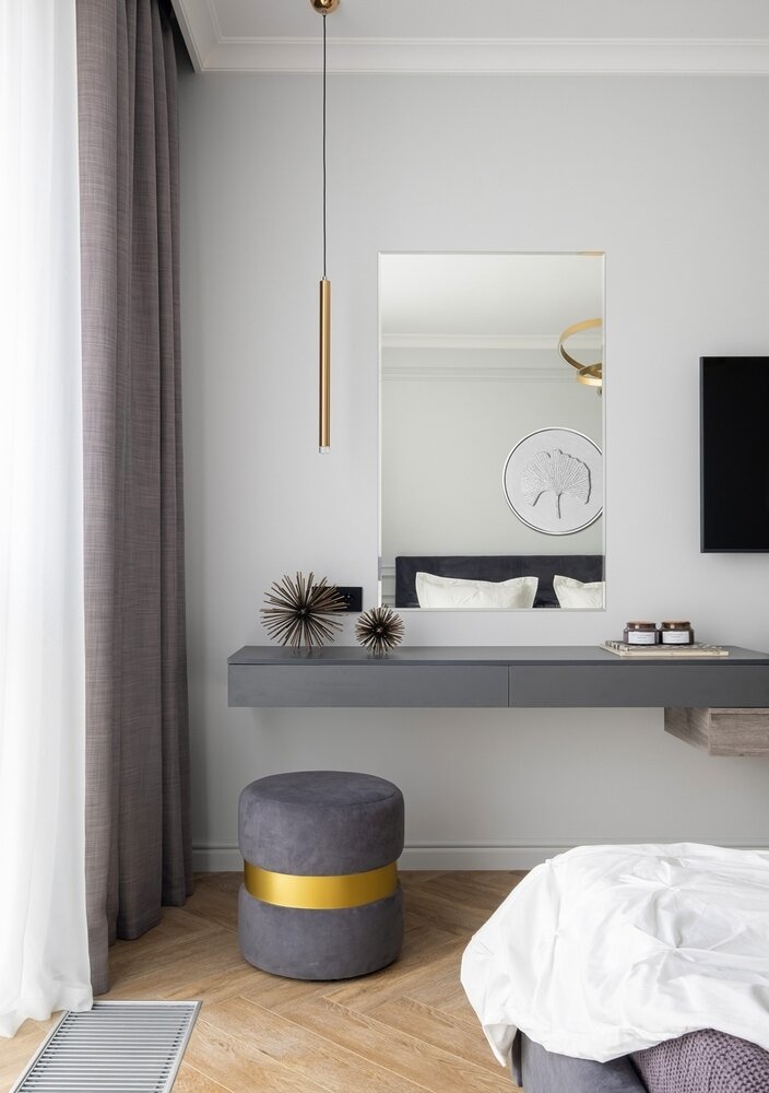Фотография: Спальня в стиле Современный, Классический, Квартира, Проект недели, Москва, Марина Козлова, 3 комнаты, 60-90 метров, ColorCode Interiors – фото на INMYROOM