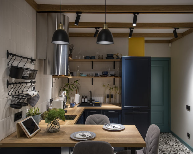 Фотография: Кухня и столовая в стиле Современный, Квартира, Проект недели, Казань, 2 комнаты, 40-60 метров, Davydov Studio, Родион Давыдов – фото на INMYROOM