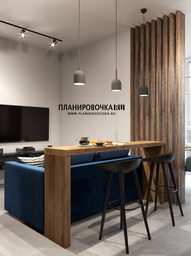 Фото из портфолио ЖК "ГУСАРСКАЯ БАЛЛАДА", ГОСТИНАЯ-КУХНЯ 20,4 М2 – фотографии дизайна интерьеров на INMYROOM