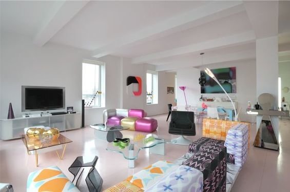 Фотография: Гостиная в стиле Современный, Хай-тек, Лофт, Квартира, Мебель и свет, Дома и квартиры, Карим Рашид – фото на INMYROOM