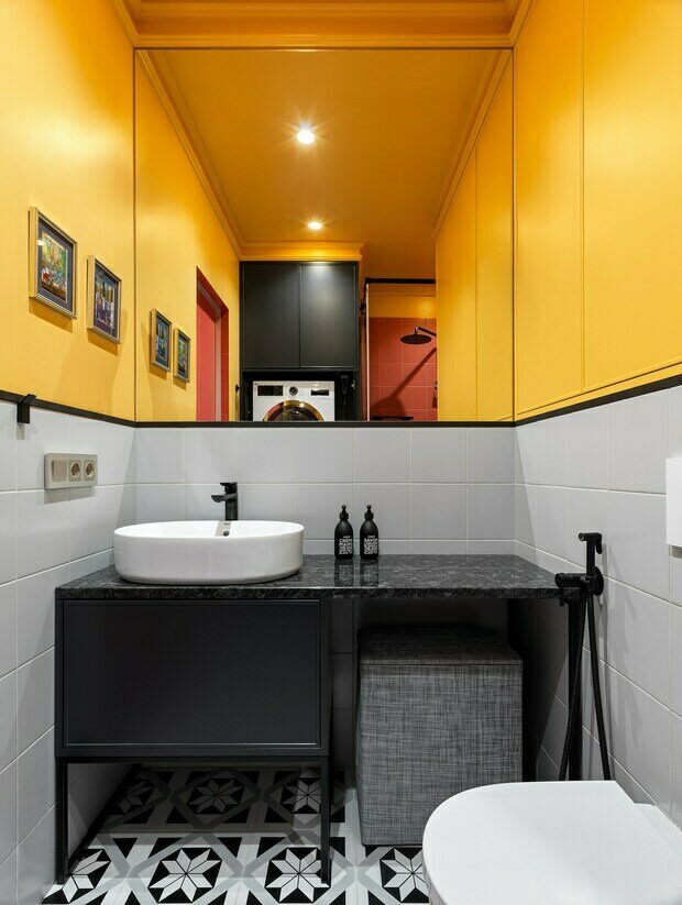Фотография: Ванная в стиле Современный, Эклектика, Квартира, Проект недели, Москва, 3 комнаты, Более 90 метров, Miklashevskaia Interior, Анна Миклашевская – фото на INMYROOM