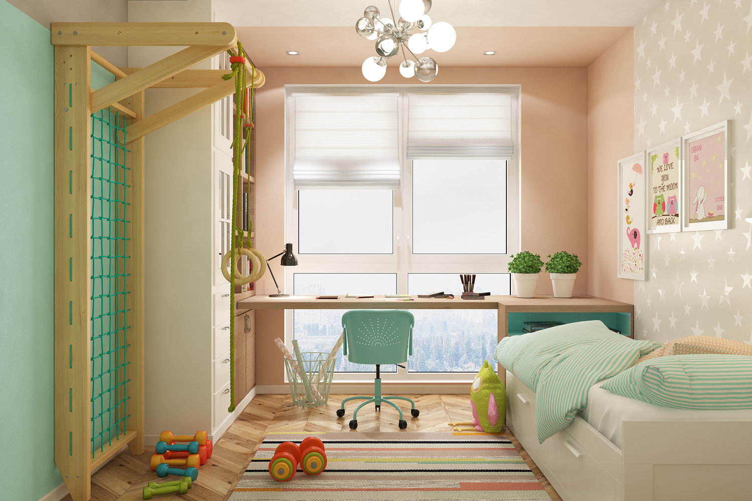 Фотография: Детская в стиле Современный, Квартира, Проект недели, Эко, Беларусь, Минск, Блочный дом, 3 комнаты, 60-90 метров, Виктория Зазнова – фото на INMYROOM