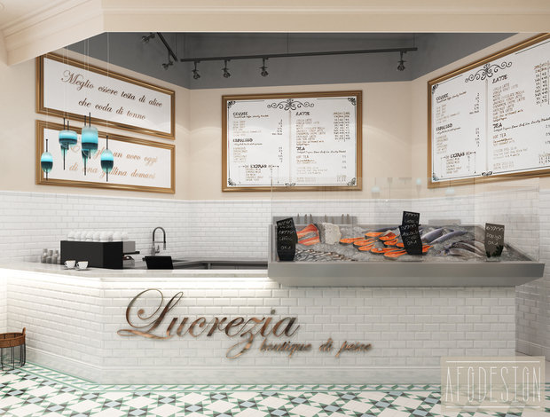 Фото из портфолио Дизайн проект кафе "Lucrezia" – фотографии дизайна интерьеров на INMYROOM