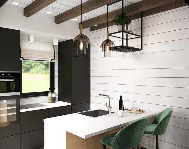 Фотография: Кухня и столовая в стиле Современный, Минимализм, Скандинавский, Дом, Проект дня, Дача, 4 и больше, Более 90 метров, Владимирская область, Items Bureau – фото на INMYROOM