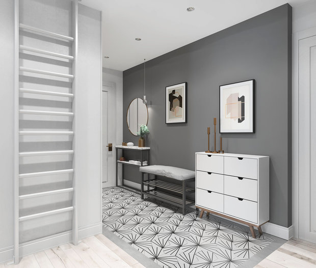 Фотография: Прихожая в стиле Скандинавский, Современный, Квартира, Проект недели, Балашиха, Монолитный дом, 4 и больше, Более 90 метров, Нина Шуберт – фото на INMYROOM