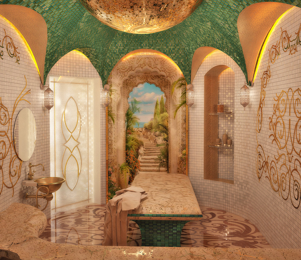 Фото из портфолио Восточные мотивы в интерьере ванной комнаты - 3D визуализация – фотографии дизайна интерьеров на INMYROOM Фото из портфолио Восточные мотивы в интерьере ванной комнаты - 3D визуализация – фотографии дизайна интерьеров на INMYROOM