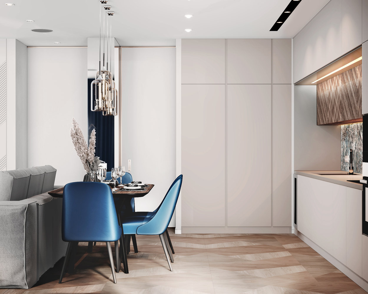 Фотография: Кухня и столовая в стиле Современный, Квартира, Проект дня, 3 комнаты, Более 90 метров, Люберцы, Александра Гартке – фото на INMYROOM