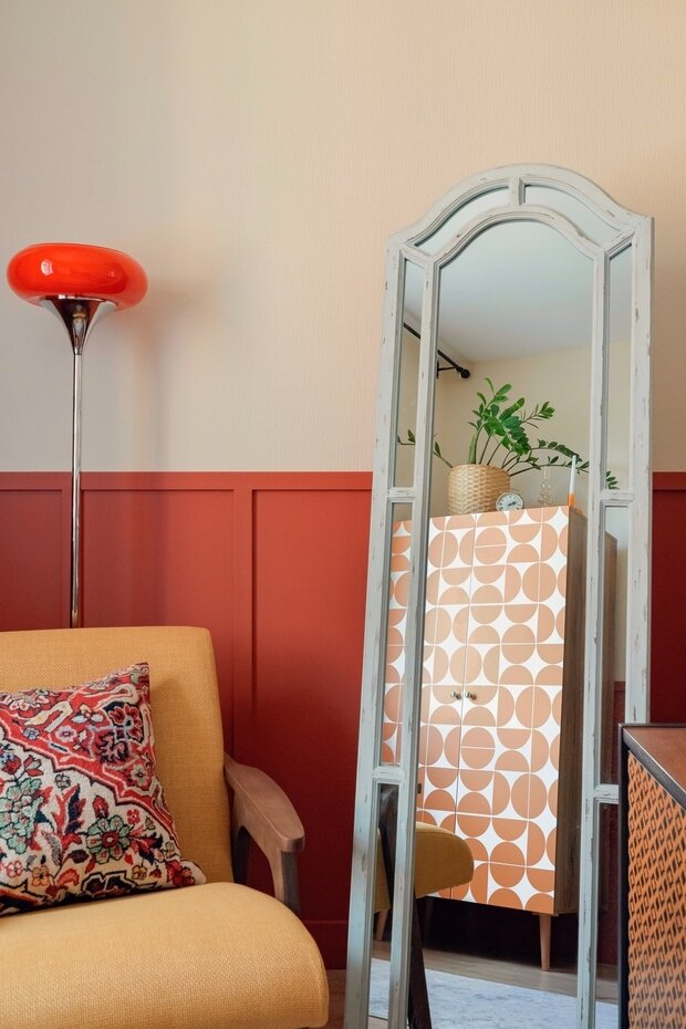 Фотография: Гостиная в стиле Скандинавский, Современный, Эклектика, Винтажный, Малогабаритная квартира, Квартира, Проект дня, Санкт-Петербург, Монолитный дом, 1 комната, до 40 метров, Анна Пелипчук – фото на INMYROOM