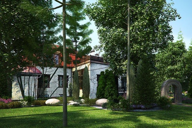 Фото из портфолио Ландшафт на участке загородного дома – фотографии дизайна интерьеров на INMYROOM