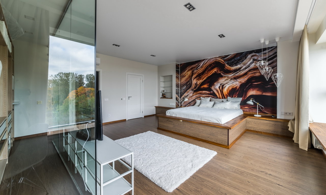 Фотография: Спальня в стиле Современный, Квартира, Проект дня, Санкт-Петербург, новостройка, Монолитный дом, Арина Волкова, Андрей Белимов-Гущин, 2 комнаты, Более 90 метров – фото на INMYROOM Фотография: Спальня в стиле Современный, Квартира, Проект дня, Санкт-Петербург, новостройка, Монолитный дом, Арина Волкова, Андрей Белимов-Гущин, 2 комнаты, Более 90 метров – фото на INMYROOM