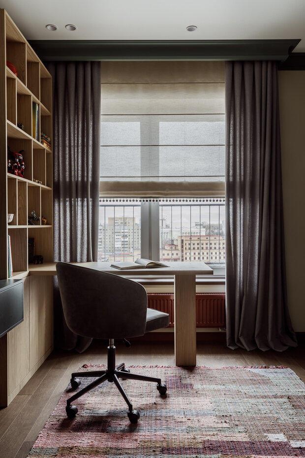 Фотография: Детская в стиле Эклектика, Квартира, Проект дня, 3 комнаты, Более 90 метров, Тюмень, современный с элементами лофта, эклектика с элементами классики, Анна Селиванова – фото на INMYROOM