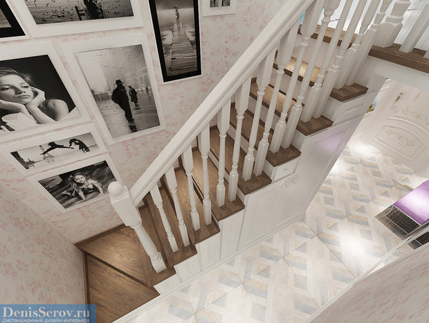 Фото из портфолио Прихожая и лестница в загородном доме, современная классика – фотографии дизайна интерьеров на INMYROOM