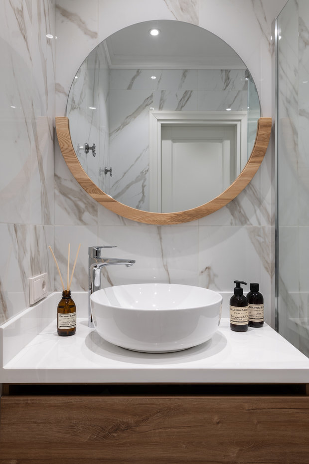 Фотография: Ванная в стиле Классический, Современный, Малогабаритная квартира, Квартира, Студия, Проект недели, Москва, до 40 метров, Make my flat, Татьяна Смородина – фото на INMYROOM