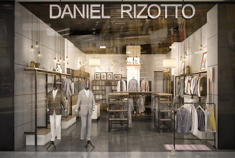 Дизайн интерьера магазина мужской одежды «DANIEL RIZOTTO» в ТРК «Меганом»