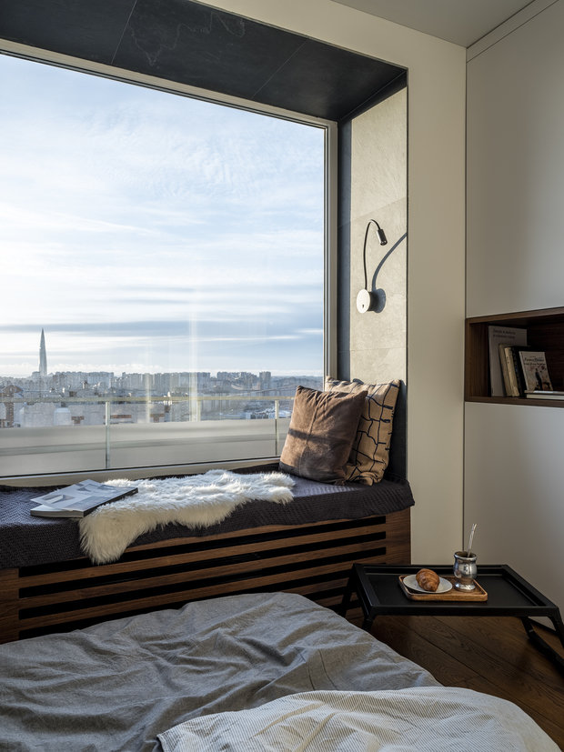 Фотография: Спальня в стиле Современный, Минимализм, Малогабаритная квартира, Квартира, Проект недели, Санкт-Петербург, Алексей Иванов, Geometrium, 2 комнаты, до 40 метров, Александра Андриянова – фото на INMYROOM