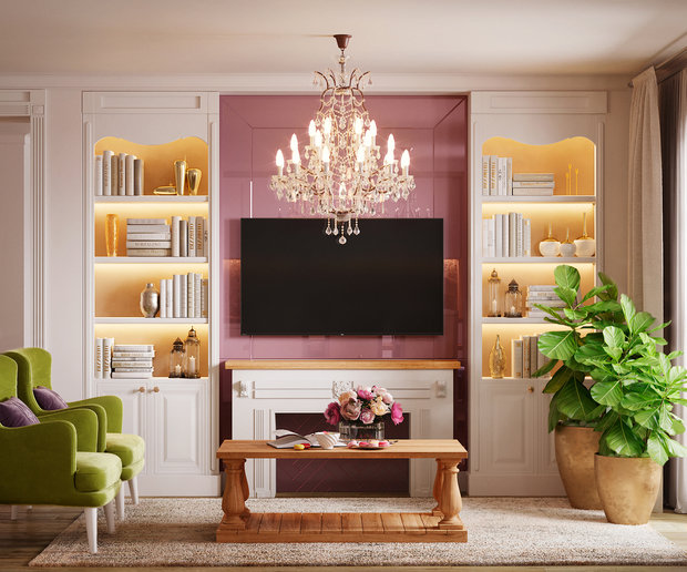 Фото из портфолио Гостиная в стиле Прованс в проекте " Весенний сад"  – фотографии дизайна интерьеров на INMYROOM