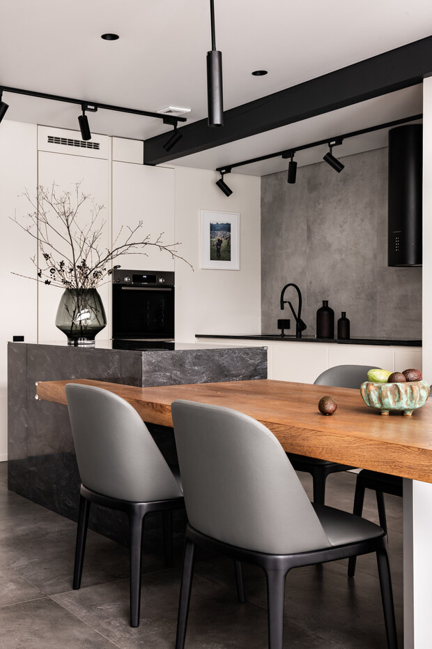 Фотография: Кухня и столовая в стиле Современный, Минимализм, Проект дня, Дача, Дом и дача, Московская область, 4 и больше, Более 90 метров, Анна Жижайкина – фото на INMYROOM