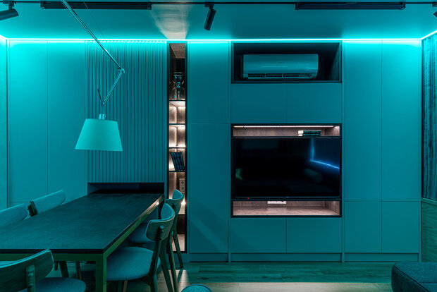 Фотография: Гостиная в стиле Современный, Кухня и столовая, Спальня, Лофт, Хай-тек, Квартира, Проект дня, Москва, до 40 метров, Игорь Куркин – фото на INMYROOM